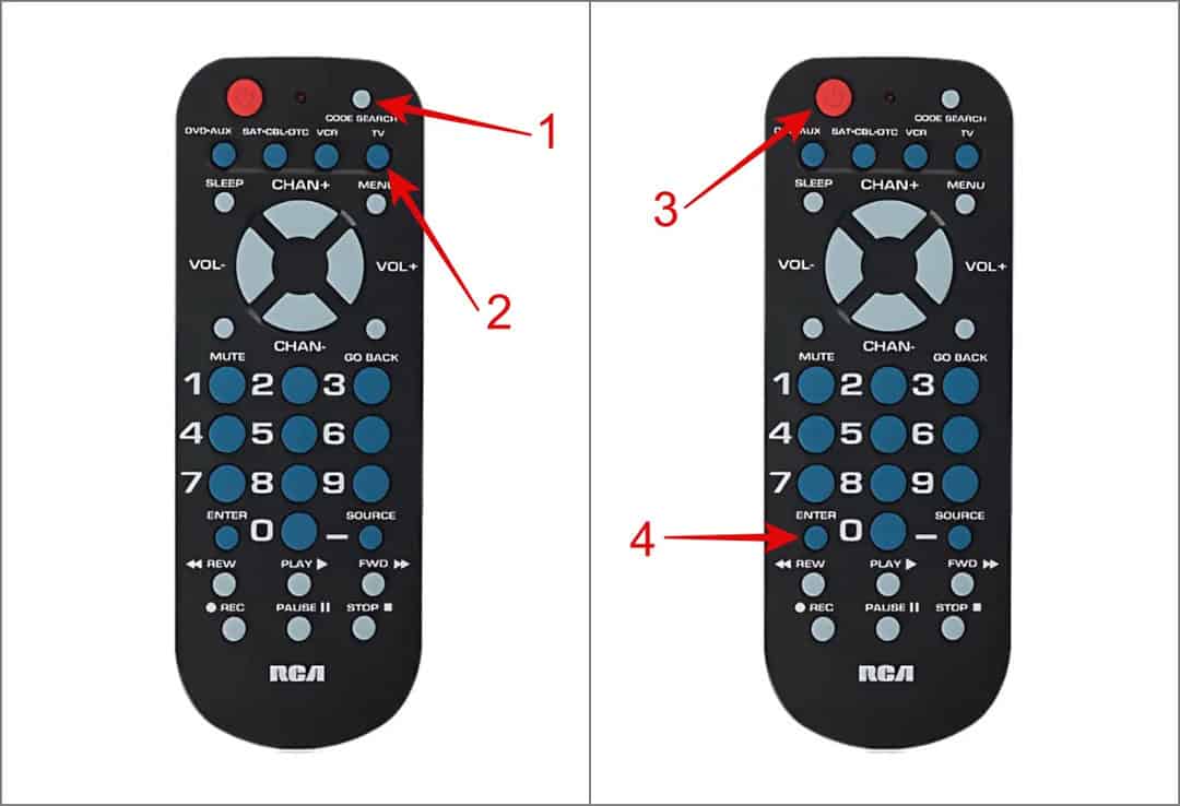 Program RCA Universal Remote using code search button